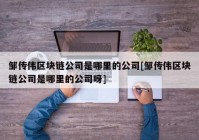 邹传伟区块链公司是哪里的公司[邹传伟区块链公司是哪里的公司呀]